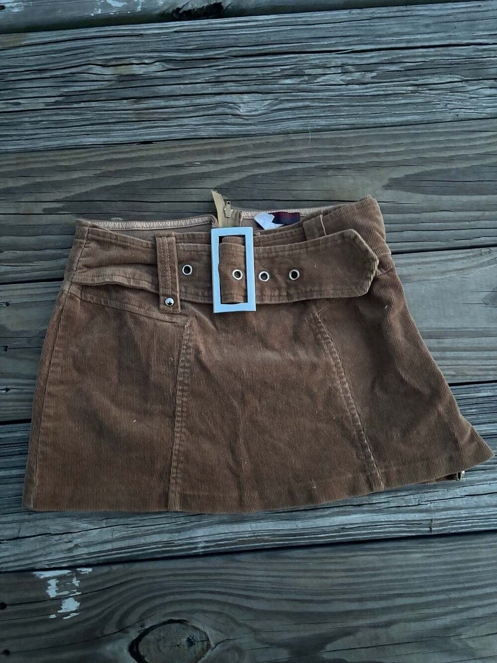 Rue21 Vintage Y2K Brown Belted Corduroy Mini Skirt